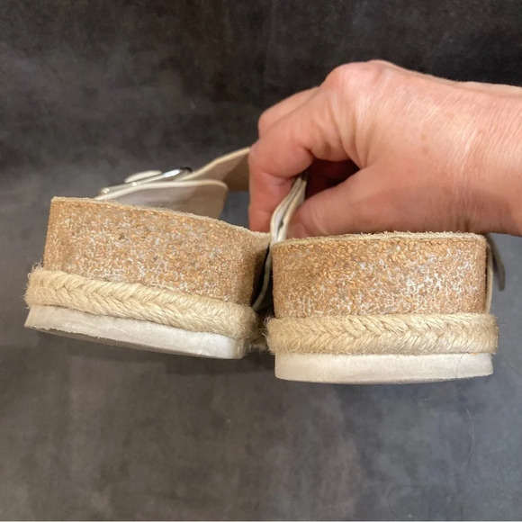 J SLIDES Sz 9 Leighton Leather Adjustable Buckle Closure Slip On Sandals - Picture 11 of 12